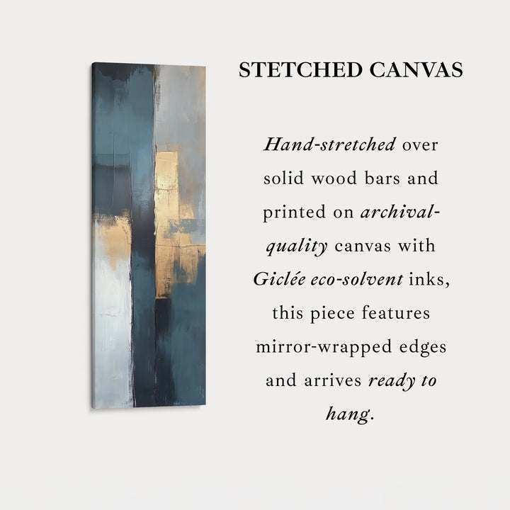 Tall Vertical Framed Canvas Abstract Gold