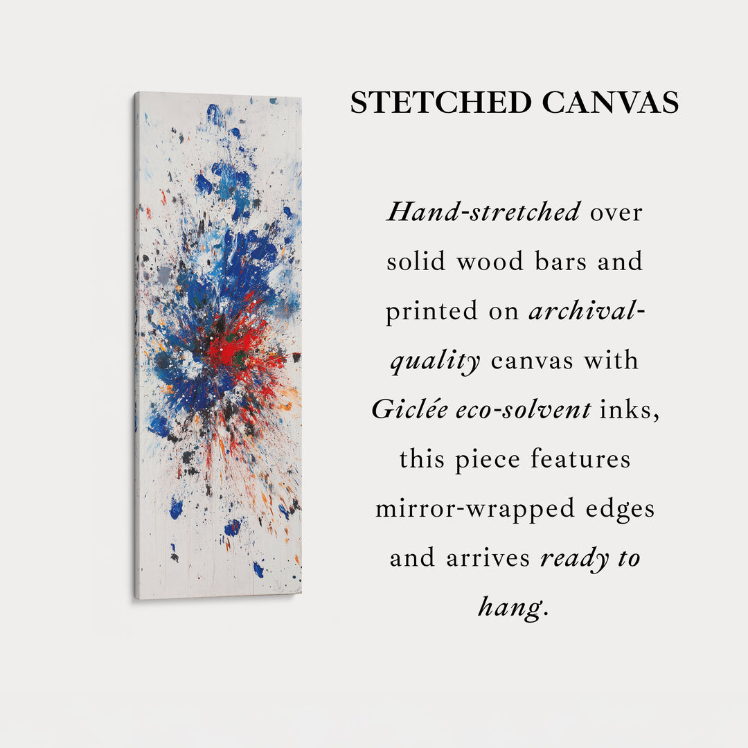 Toile encadrée grande verticale haute couleur abstraite