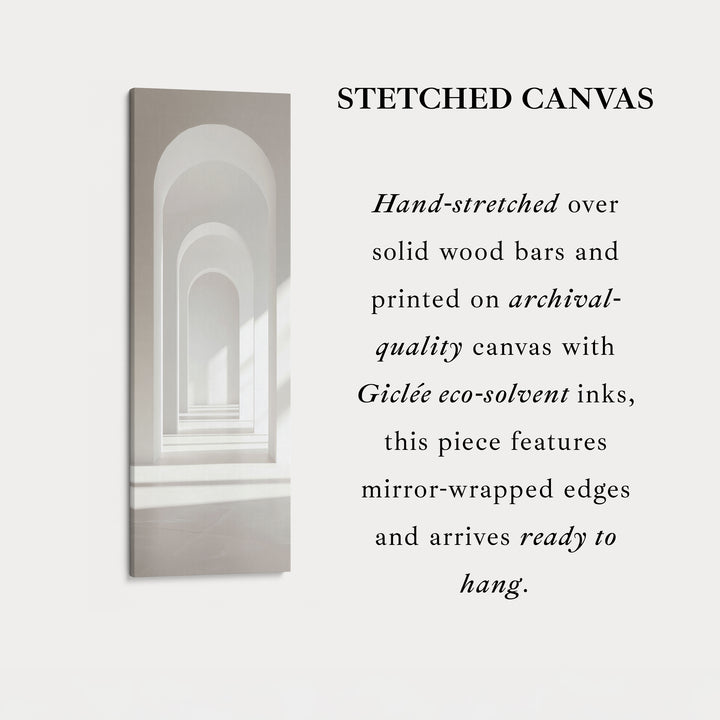 Minimalist White Arch Tall Vertical Framed Canvas Decor