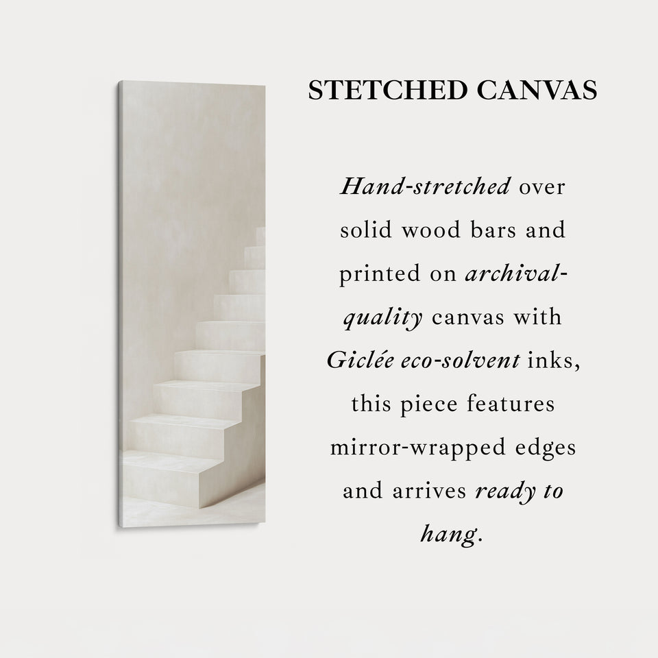 Minimalist Steps Long Tall Vertical Framed Canvas Wall Art