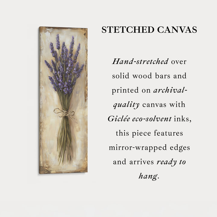 Kitchen Wall Art Long Vertical Framed Canvas Decor Lavender