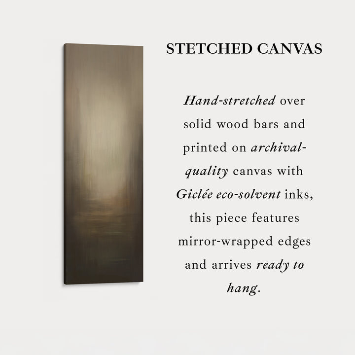 Abstract Dark Beige Long Vertical Tall Wall Art Large Framed Canvas