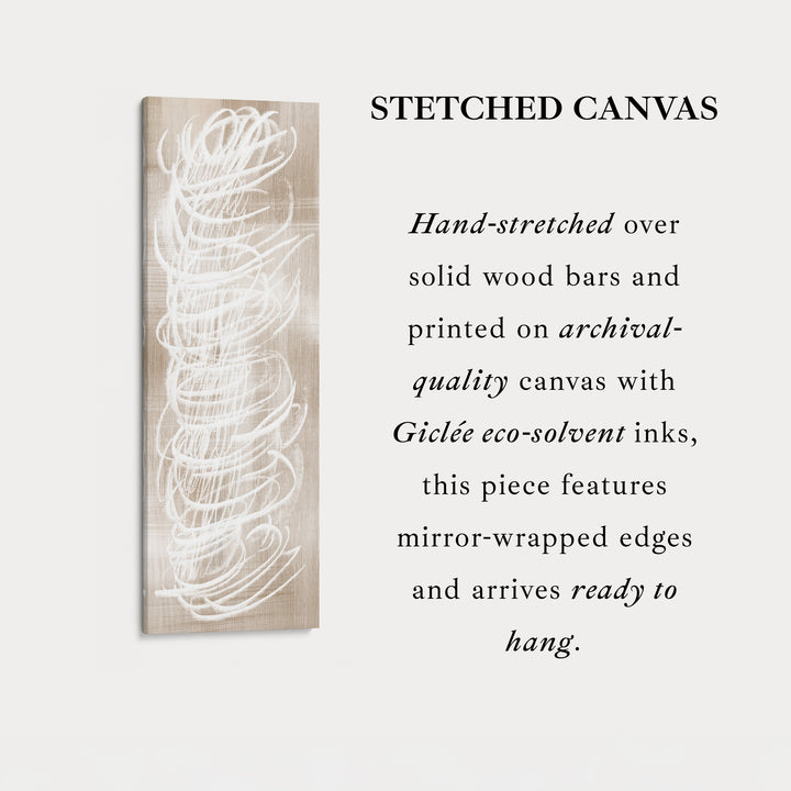 Abstract White Minimalist Long Vertical Framed Canvas Wall Decor