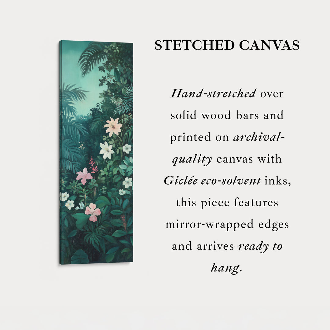 Tropical Jungle Tall Skinny Wall Decor Framed Canvas