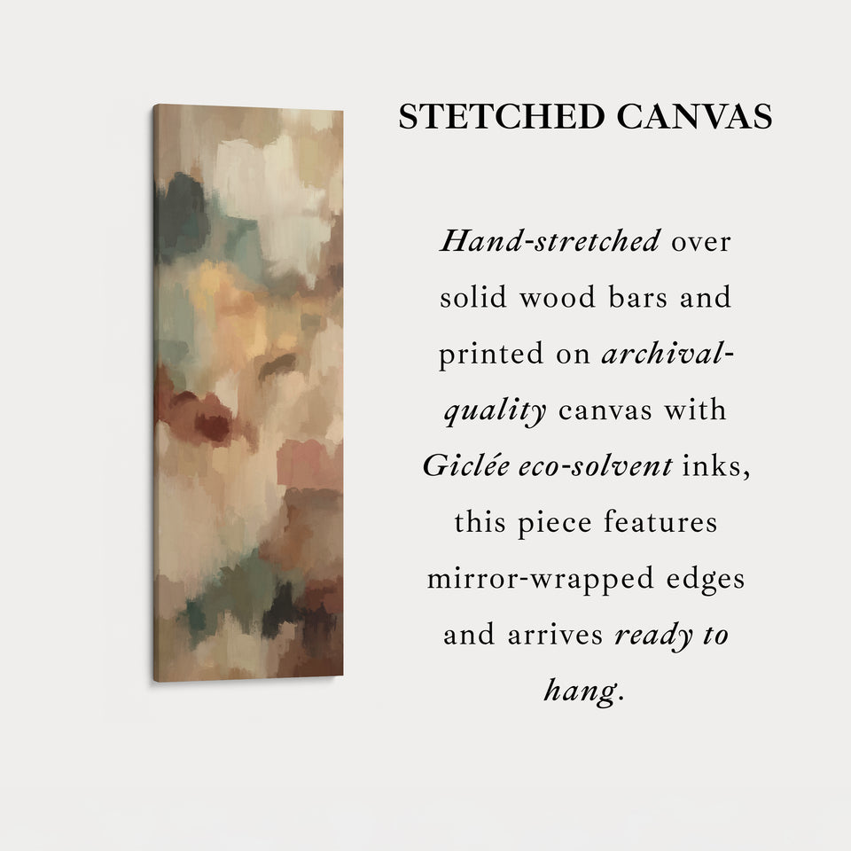 Tall Canvas Wall Art Warm Beige Brown Abstract For Living Room