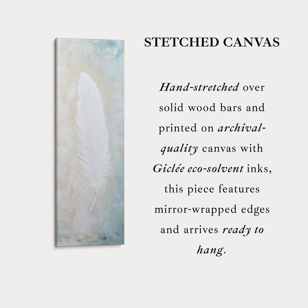 Hall Way Feather Large Vertical Long Skinny Wall Art