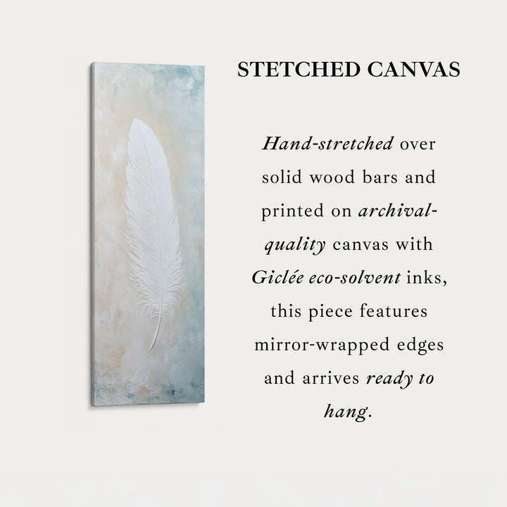 Hall Way Feather Large Vertical Long Skinny Wall Art