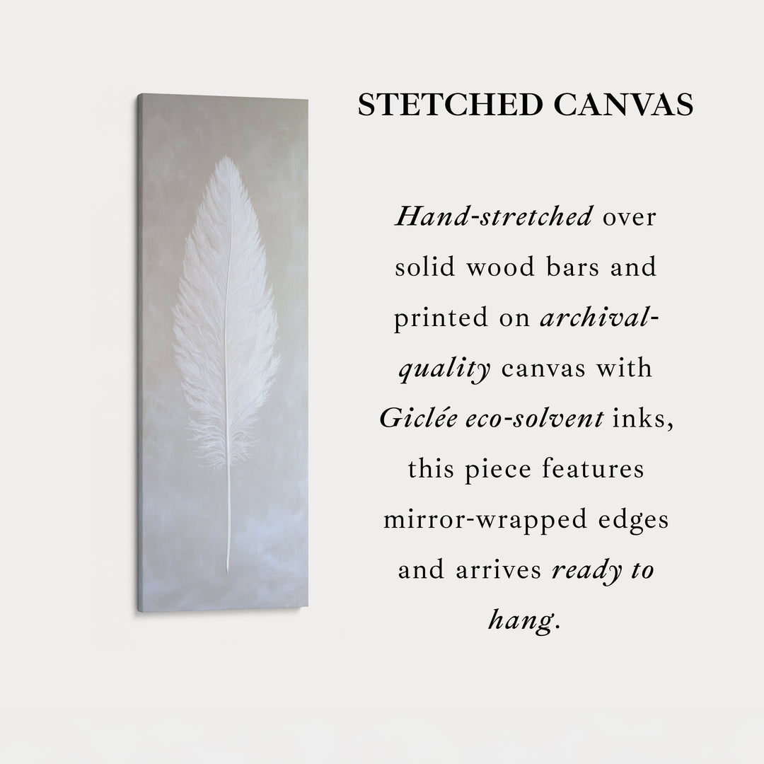 Vertical Wall Art White Feather Bedroom Wall Art
