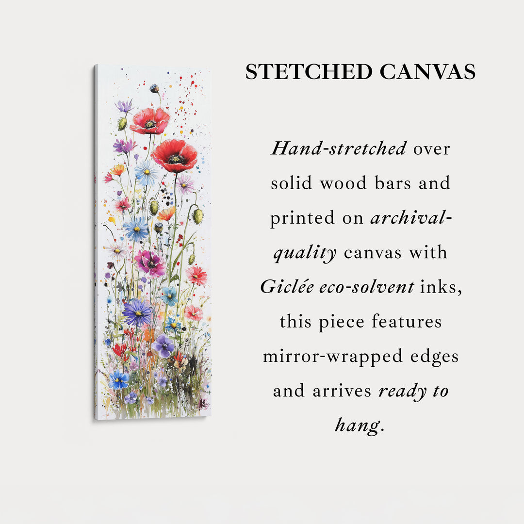 Bedroom Wall Art Vertical Long Decor Wild Flowers
