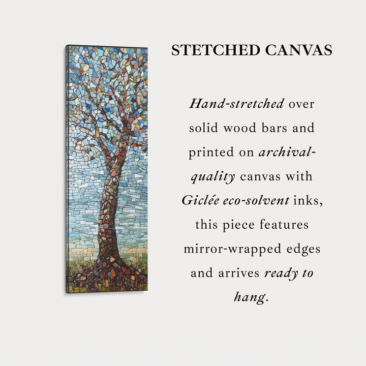 Vertical Bedroom Mosaic Tree Wall Art Long & Narrow