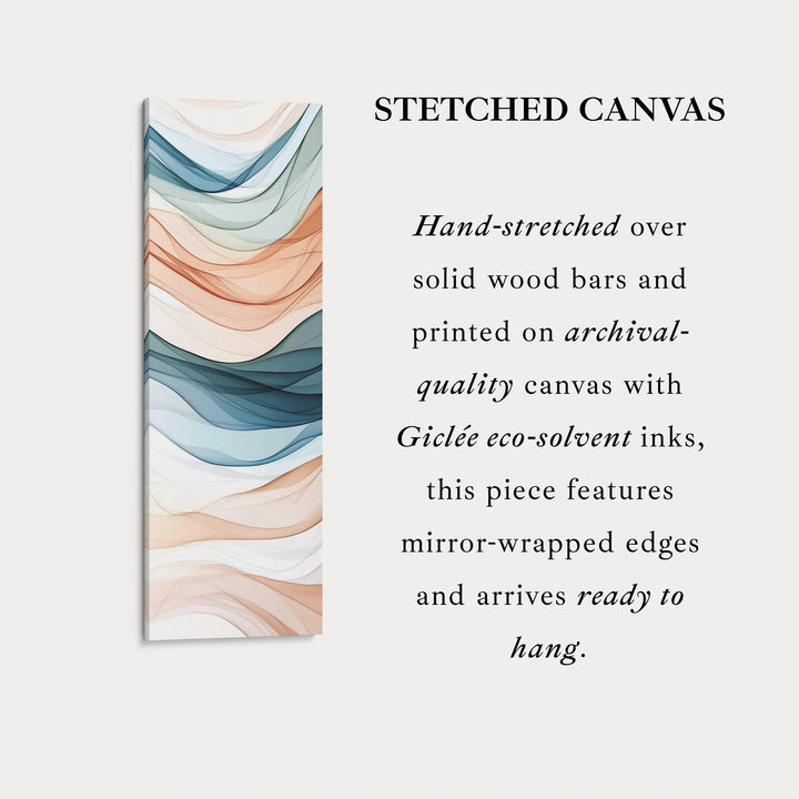 Long Narrow Vertical Wall Art Neutral Wave