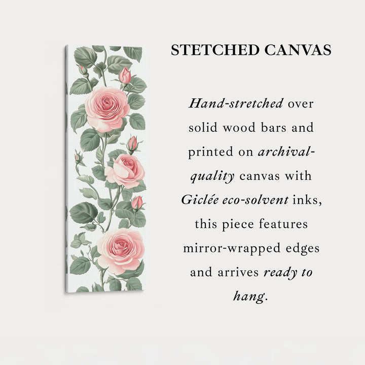 Vintage Pink Floral Tall Skinny Wall Art