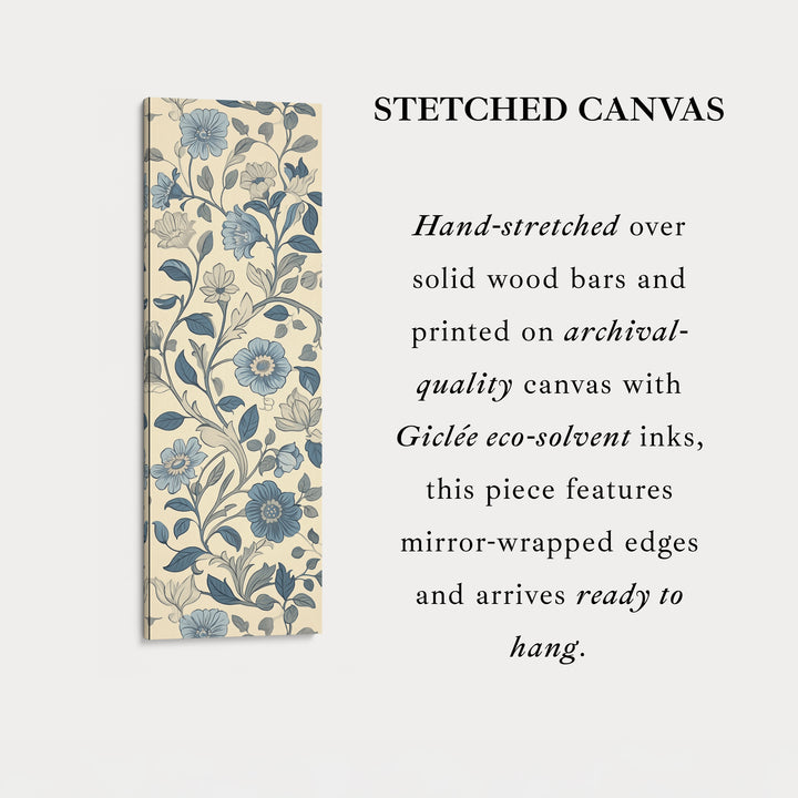 Vintage Blue & Cream Vertical Wall Decor