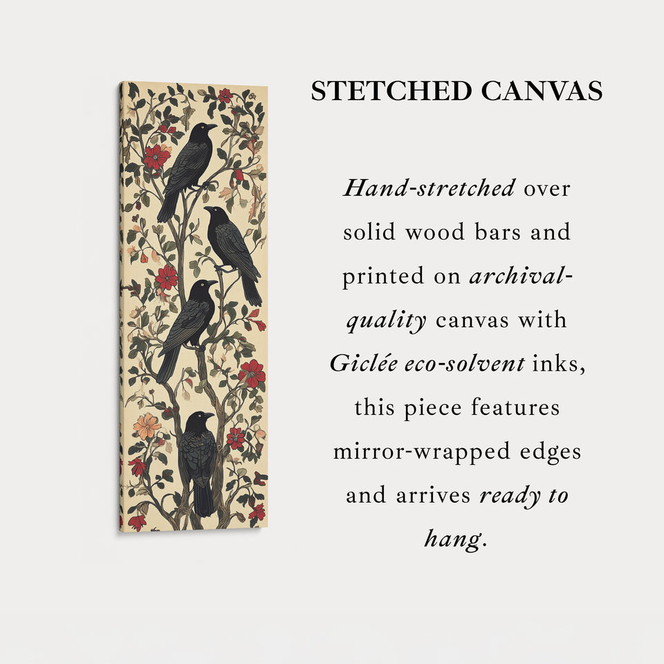 Zwarte Raven Verticale Lange Wanddecoratie