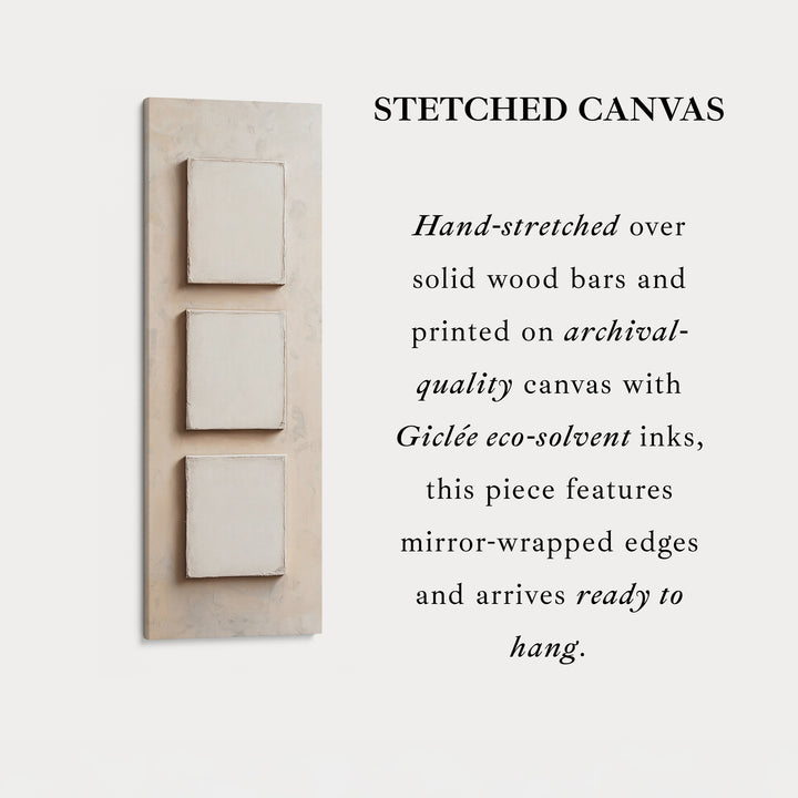 Minimalist Beige Vertical Framed Wall Decor