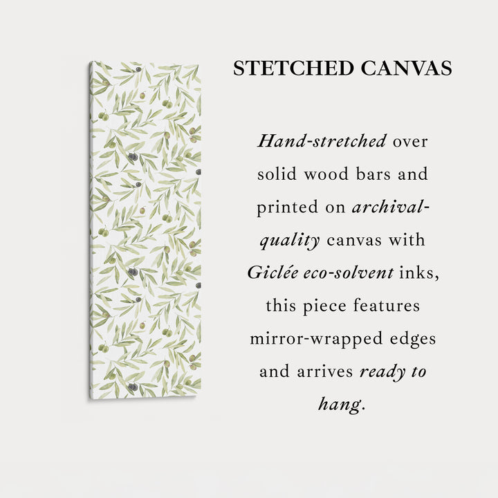 Minimalist Olive Leaves Long Vertical Framed Wall Decor