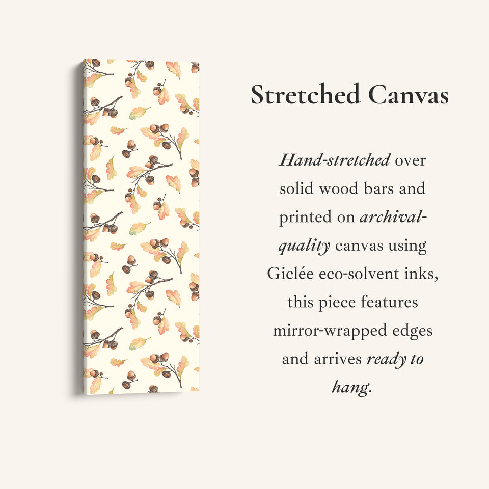 Narrow Wall Art Acorns And Oak Leaves Tall Canvas For Kitchen