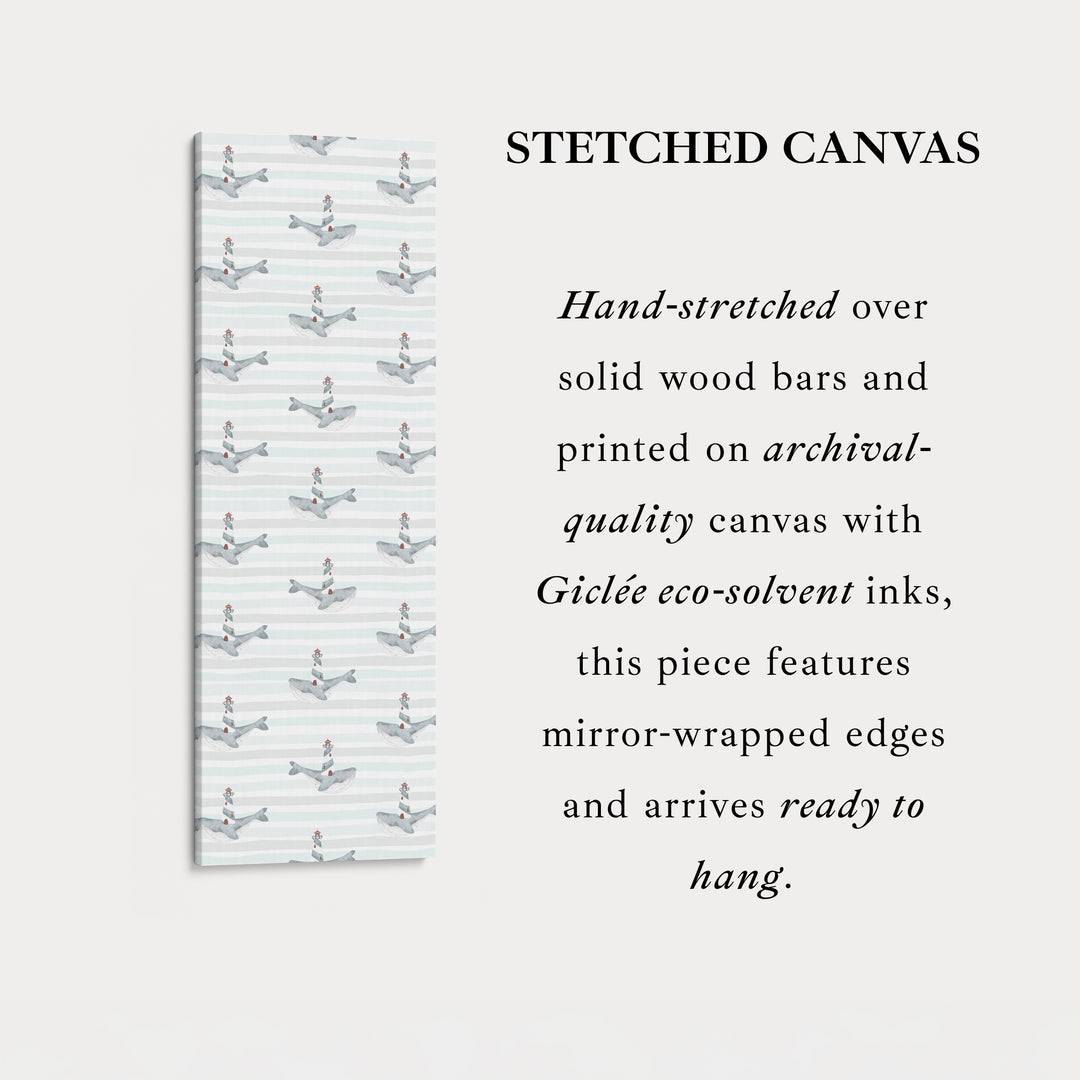 Vertical Kids Room Wall Decor Whales & Lighthouses