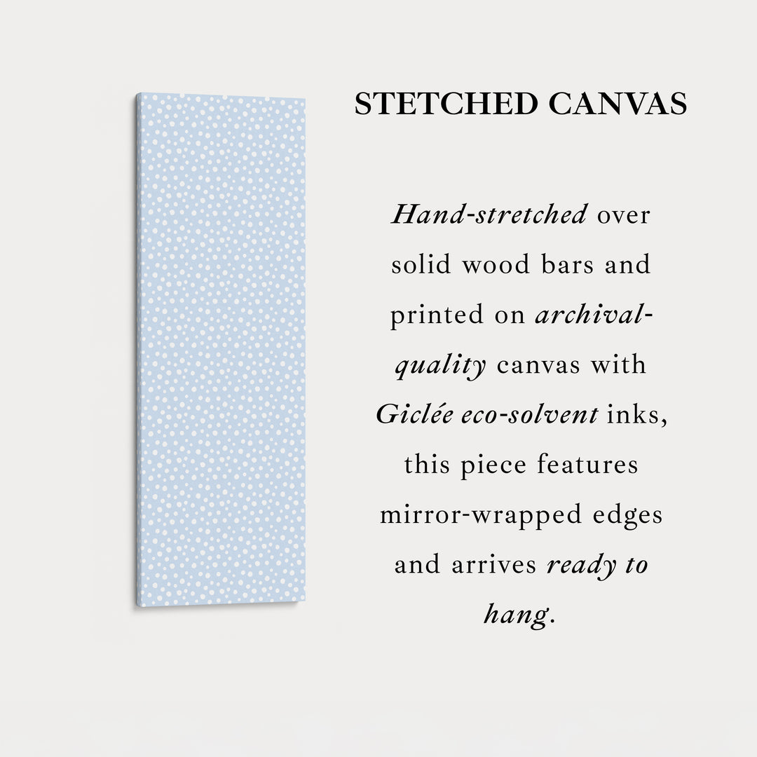 Vertical Kids Room Wall Decor Blue Polka Dots