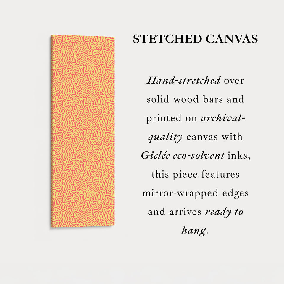 Vertikale lange Wandkunst gelbes & rotes Muster