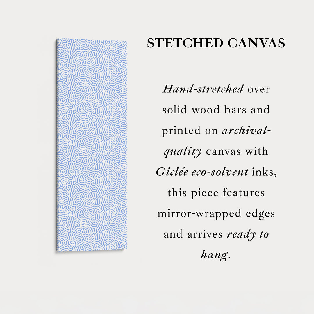 White & Blue Wriggly Vertical Narrow Wall Art