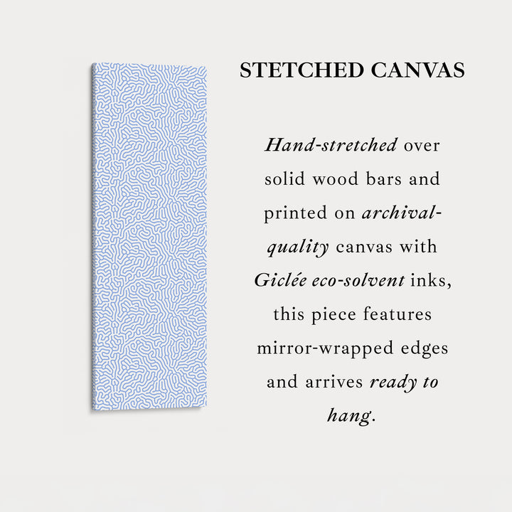 White & Blue Wriggly Vertical Narrow Wall Art