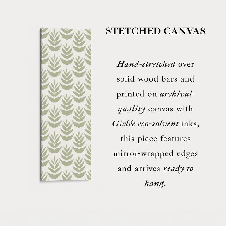 Long Tall Narrow Wall Art Boho Green Leaves