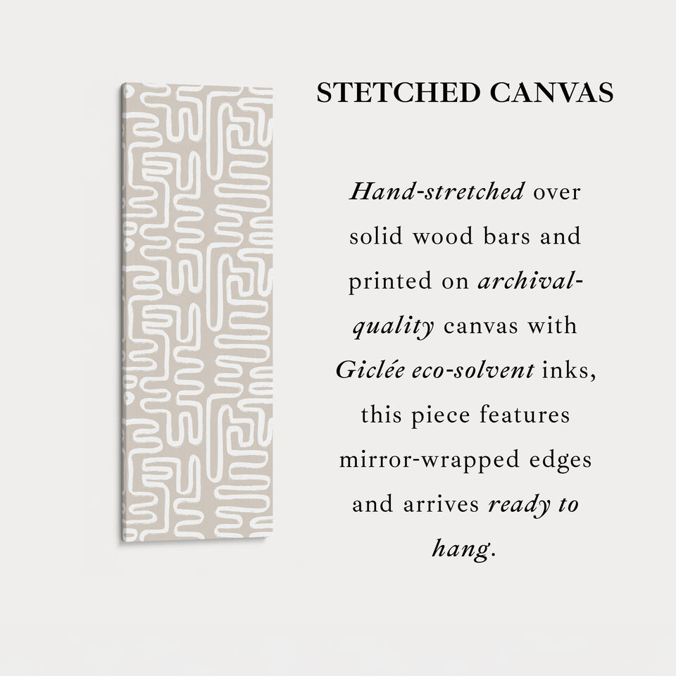 Boho Zen Beige Geometrische Hohe Schlanke Wandkunst