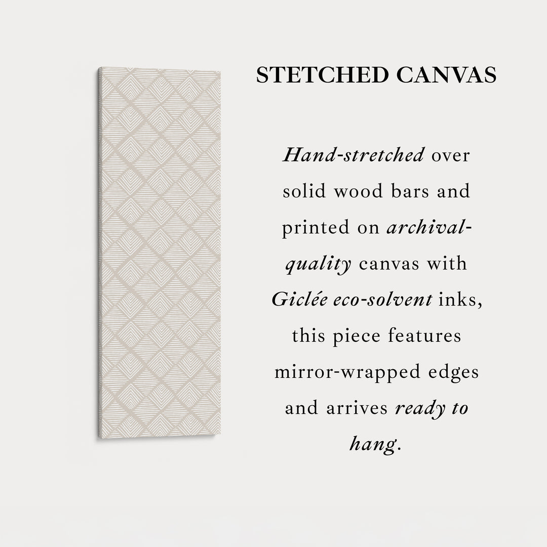 Vertical Wall Art Beige Geometric Pattern