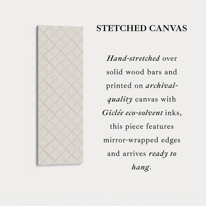 Vertical Wall Art Beige Geometric Pattern