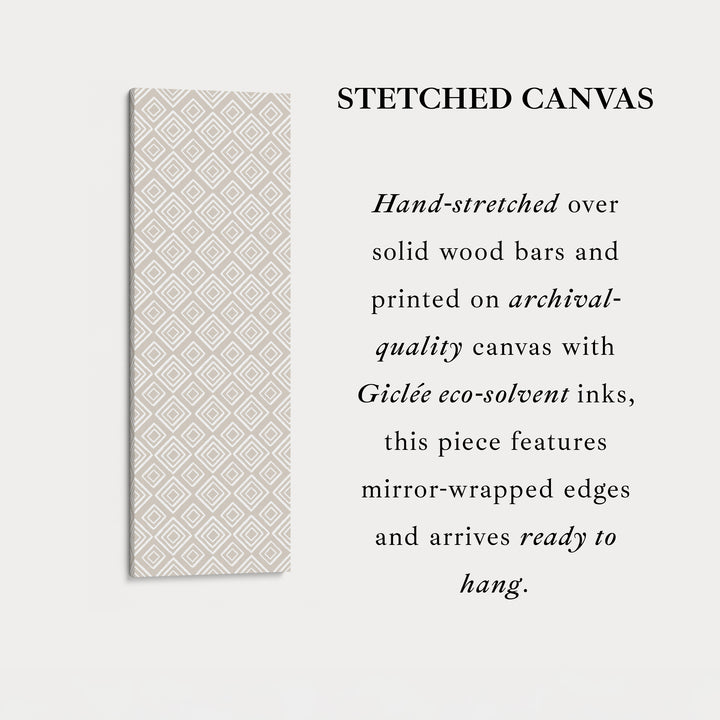 Vertical Bedroom Wall Decor Beige Geometric Pattern