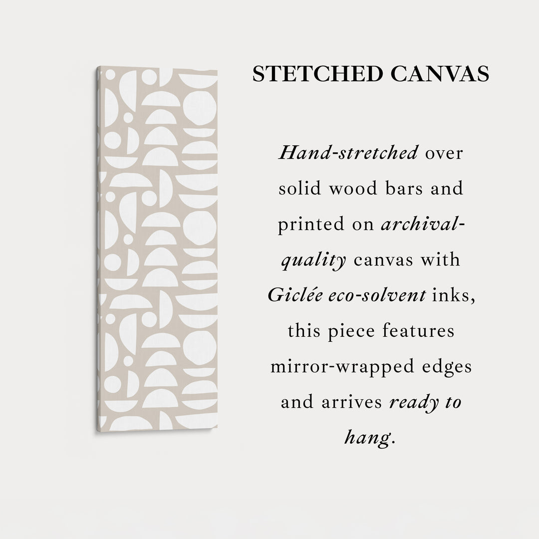 Vertical Tall Narrow Wall Art Beige & White