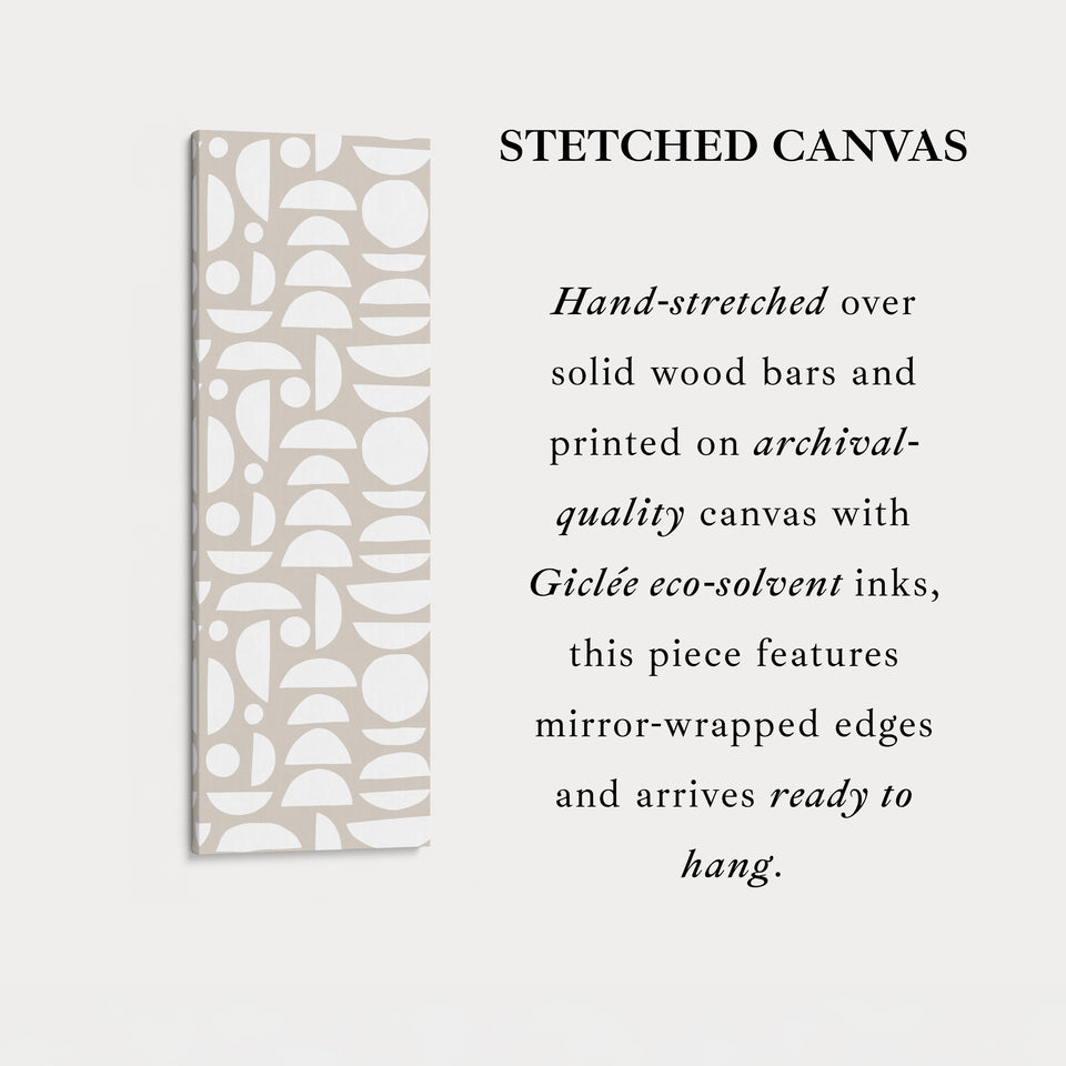 Vertikale hohe schmale Wandkunst Beige & Weiß