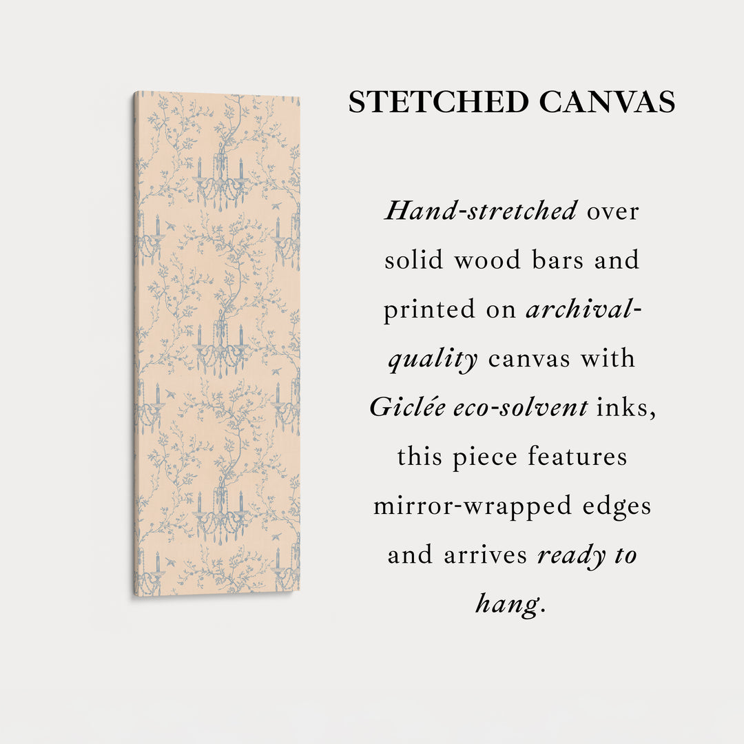 Vintage Blue & Beige Secret Garden Narrow Wall Art