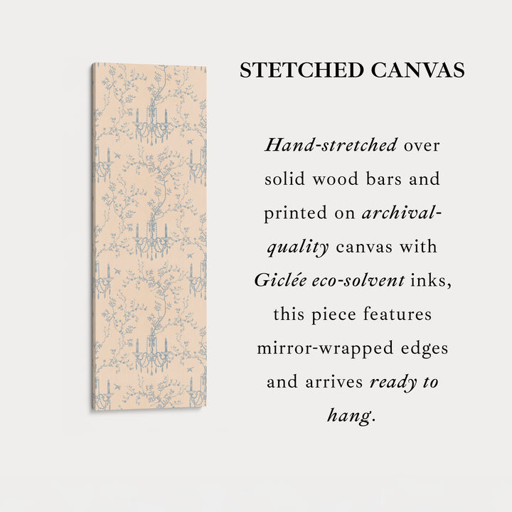 Vintage Blue & Beige Secret Garden Narrow Wall Art