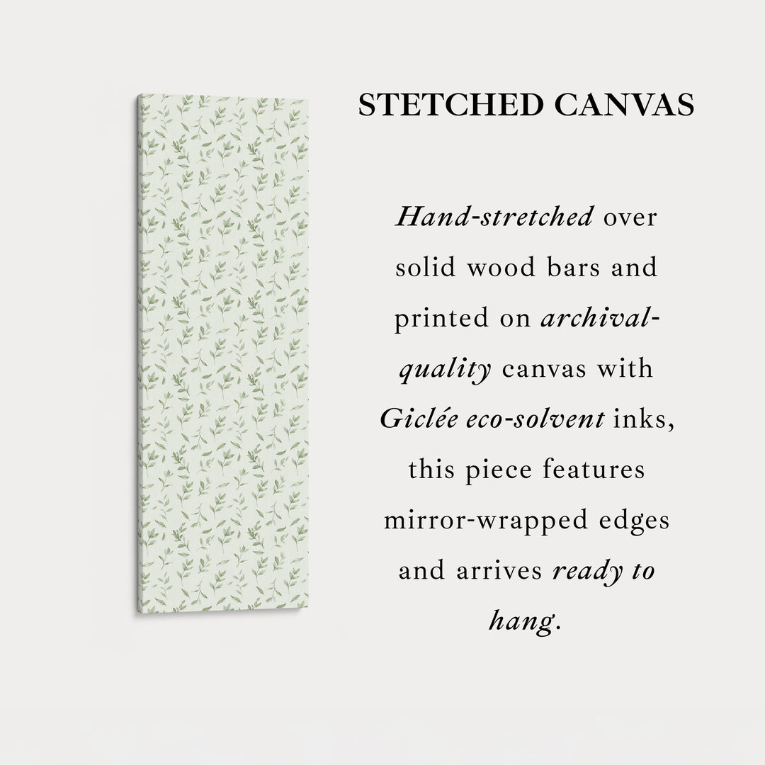 Vertical Wall Decor Green Floral Framed Canvas