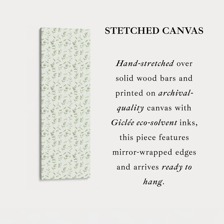 Vertical Wall Decor Green Floral Framed Canvas