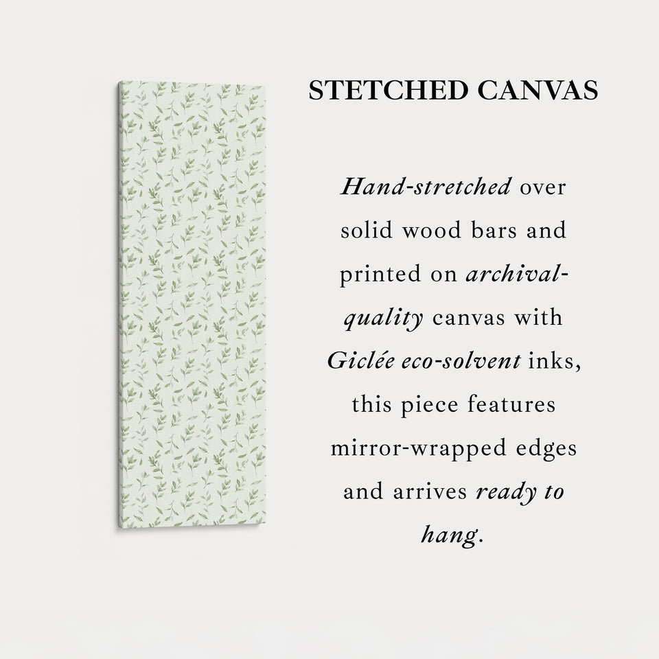 Vertical Wall Decor Green Floral Framed Canvas