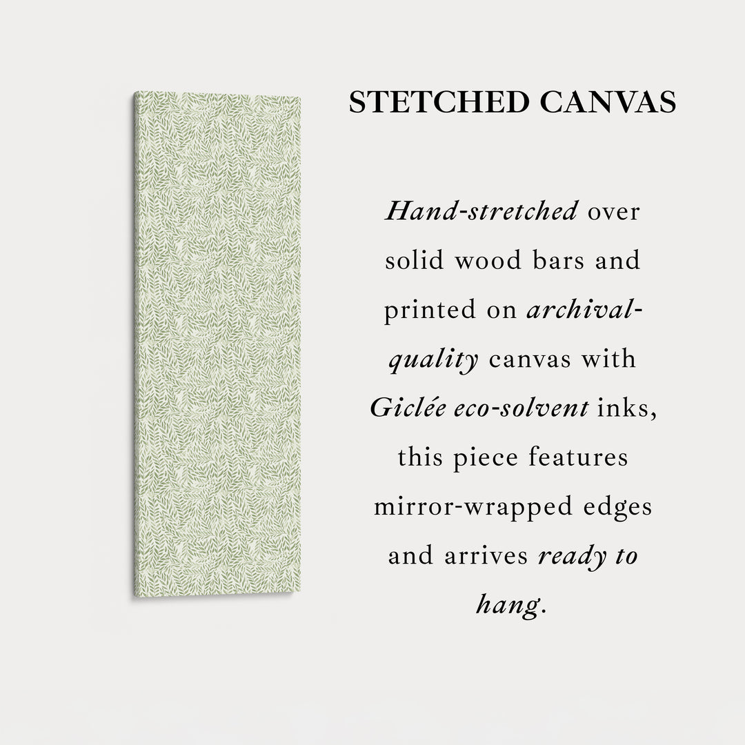 Long Vertical Wall Art Green Botanical Large Framed Canvas