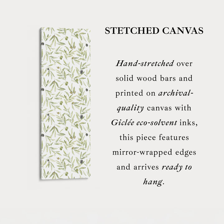 Vertical Kitchen Wall Decor Olive Leaves Long Narrow