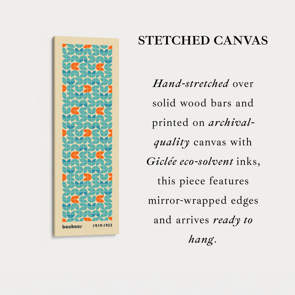 Bauhaus Large Framed Vertical Long Canvas Wall Art