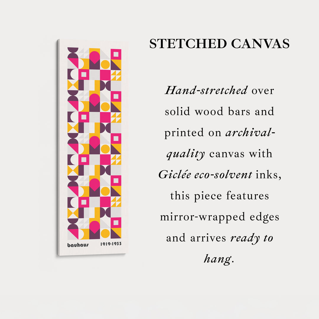 Bauhaus Tall Retro Mid Century Geometric Vertical Wall Art