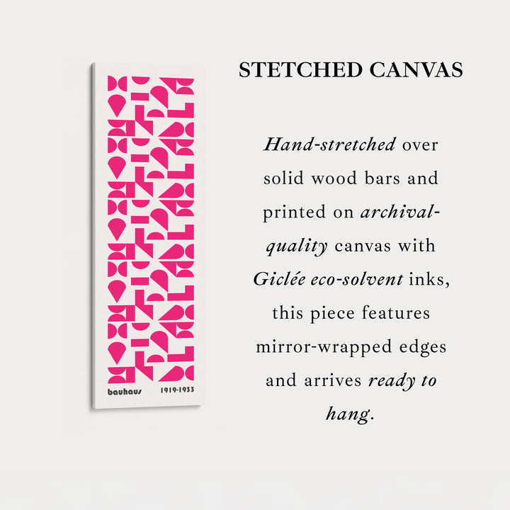 Pink Mid Century Bauhaus Vertical Long Canvas Wall Art