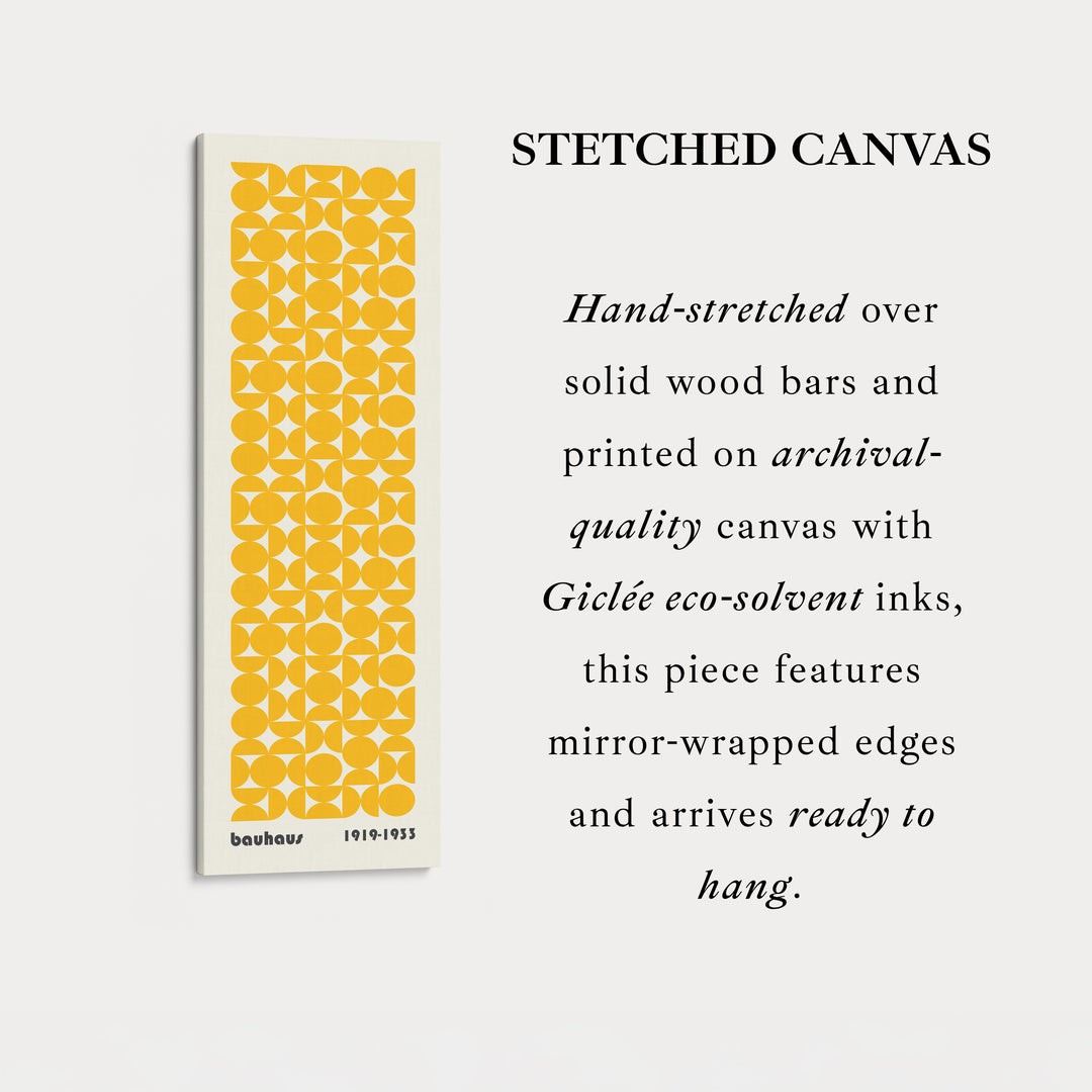 Vertical Long Wall Art Yellow Bauhaus Geometric