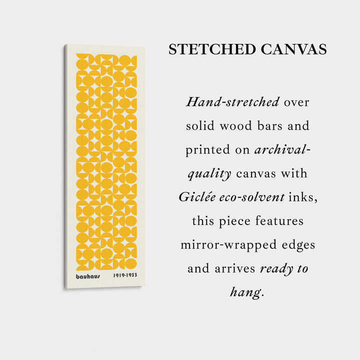 Vertical Long Wall Art Yellow Bauhaus Geometric