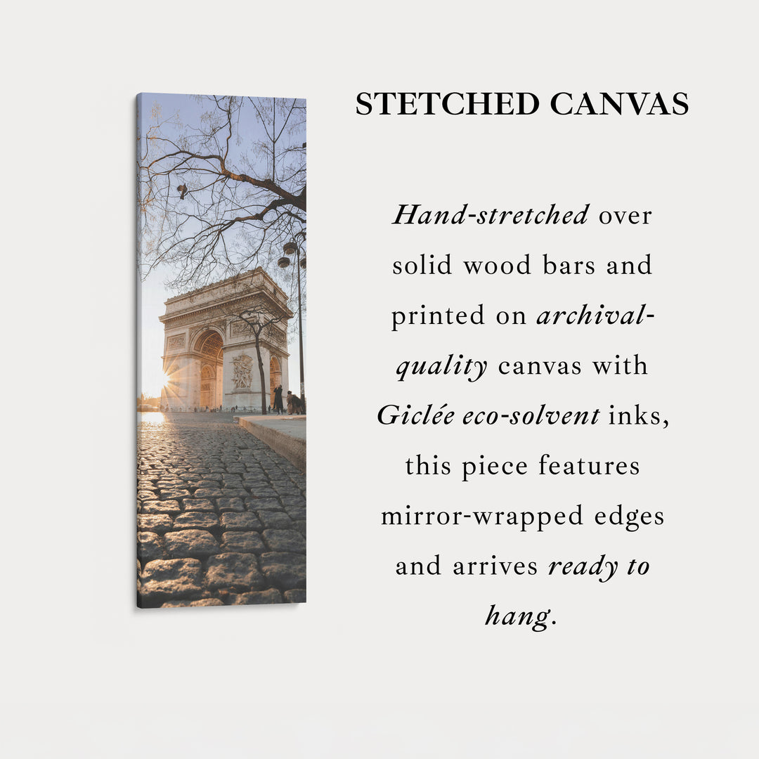 Paris Arc De Triomphe Vertical Long Framed Canvas