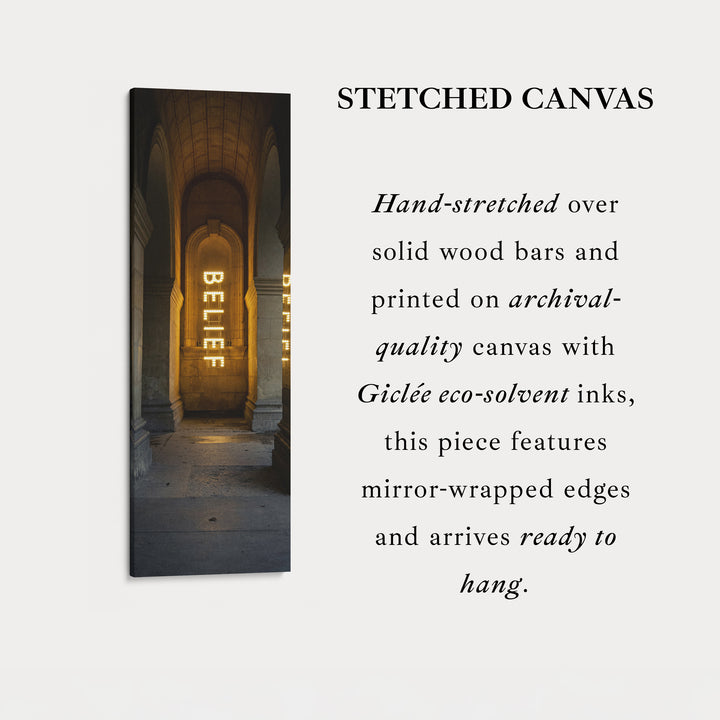 Long Vertical Wall Decor - Belief Framed Canvas
