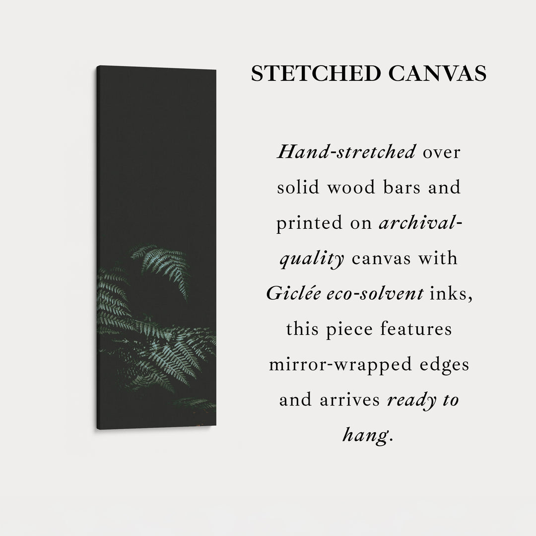 Large Framed Canvas Vertical Wall Art Dark Fern