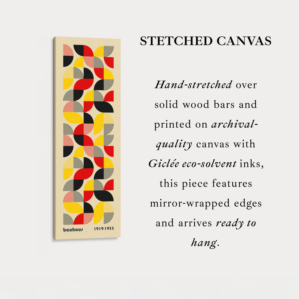 Large Framed Canvas Beige Bauhaus Wall Art