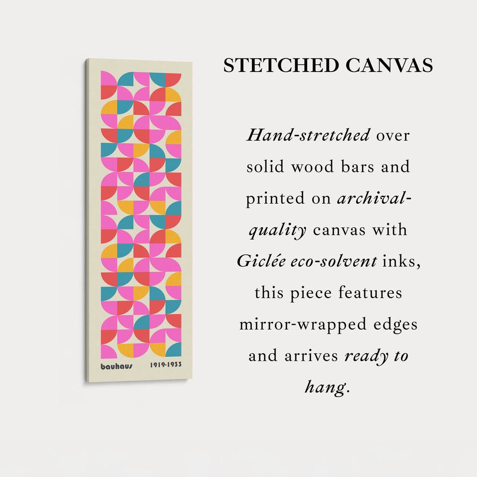 Smal Lang Gespannen Canvas Bauhaus Beige Geometrisch